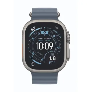 Apple Watch Ultra 3 GPS + Cellular 49 mm Titangehäuse Natur Ocean Armband Blau