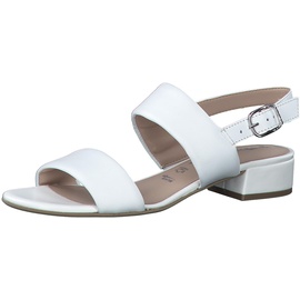 TAMARIS Damen Sandalen mit Absatz Leder Blockabsatz, Sommer; WHITE/weiß; 41 EU