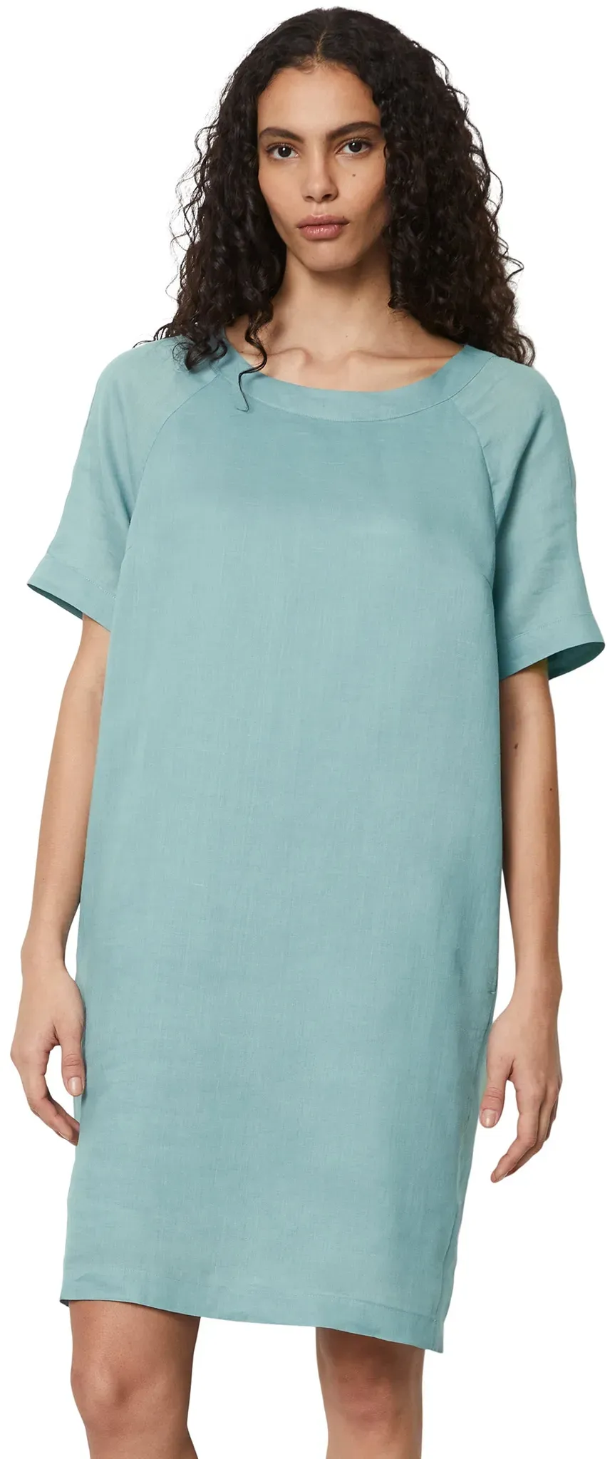 Sommerkleid MARC O'POLO "aus Premium-Ramie-Qualität" Gr. 44, Normalgrößen, grün Damen Kleider Freizeitkleider