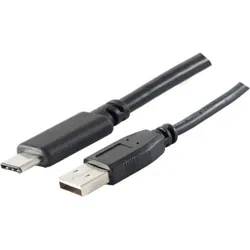 S-Conn S-CONN 77143-1.8 1.8m USB A USB C Männlich Männlich Schwarz USB Kab... USB-Kabel