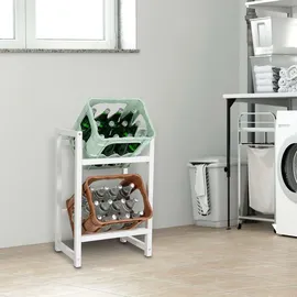 CLP Getränkekistenständer Stack weiß/75x47x31 cm