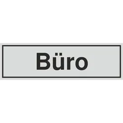 Schild - Büro - silbermatt