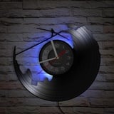 Smotly Wanduhr aus Vinyl, hohe Höhe, Wanduhr aus Stahldraht, mit LED-Nachtlicht, hohe Aktivität, Wanduhr mit Geschenk.