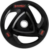 HMS Olympische hantelscheibe mit gummiummantelung Hms TOX Schwarz 25kg