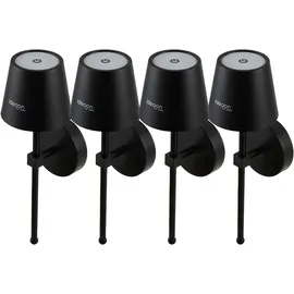ideoon lights Elegante LED Wandleuchte (180 lm) 4er-Set Schwarz