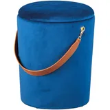 Interlink Sitzhocker Samt 35 x 45 x 35 cm Blau