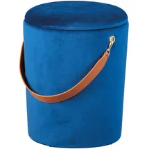 Interlink Sitzhocker Samt 35 x 45 x 35 cm Blau