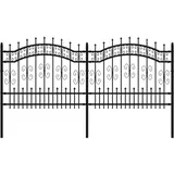 vidaXL Gartenzaun mit Speerspitze Schwarz 240 x 100 cm Stahl