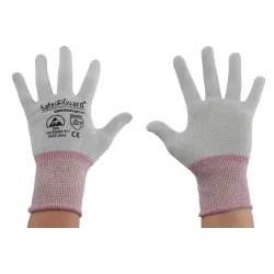 SafeGuard ESD Handschuh, ohne Beschichtung, Nylon/Carbon DSWL37433 , 1 Paar, Größe XS, grau/beere