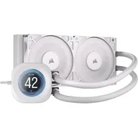 Corsair Nautilus 240 RS LCD Flüssig-CPU-Kühler – 2,1-Zoll-IPS LCD-Bildschirm, 240mm AIO, Einfache Daisy-Chain-Verbindungen, Intel LGA 1851/1700, AMD AM5/AM4 – Enthält 2X RS120-Lüfter – Weiß