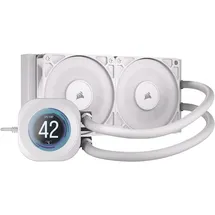 Corsair Nautilus 240 RS LCD Flüssig-CPU-Kühler – 2,1-Zoll-IPS LCD-Bildschirm, 240mm AIO, Einfache Daisy-Chain-Verbindungen, Intel LGA 1851/1700, AMD AM5/AM4 – Enthält 2X RS120-Lüfter – Weiß