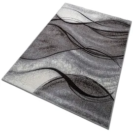 OTTO home Teppich OTTO HOME "Tritom" Gr. 6, grau, B:200cm H:9mm L:300cm, Kunstfaser, Teppiche, Teppich, mit besonders weichem Flor, Kurzflor, modernes Wellen Muster