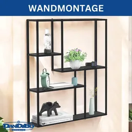 DanDiBo Ambiente Wandregal 90 x 75 x 20 cm Schwarz