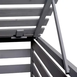 Mendler XL 1er-/2er-Mülltonnenverkleidung Erweiterung HWC-H62, Mülltonnenbox, 114x67x97cm Massiv-Holz ~ hellgrau