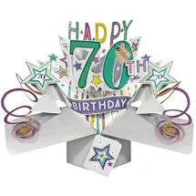 Second Nature Pop Ups Second Nature Happy 70th Birthday-Grußkarte Original 3D Pop up Karten