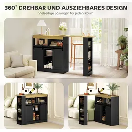 Homcom Ausziehbarer Bartisch Spanplatte, MDF
