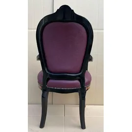 Casa Padrino Armlehnstuhl Kunstleder lila/schwarz/gold
