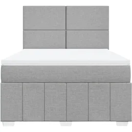 vidaXL Boxspringbett 140 x 200 cm Hellgrau