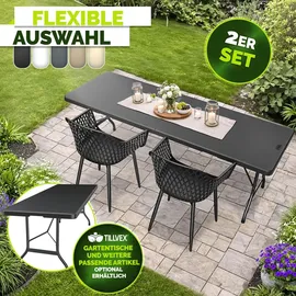 tillvex Gartenstuhl 55 x 60 x 90 cm schwarz 2 St.