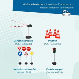 alldoro gmbh alldoro 60230 XXL-Verkehrsset mit Ampel, 10 Verkehrsschildern (75 cm) - 4 Pylonen,