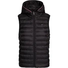 Tommy Hilfiger Damen, Weste PADDED GLOBAL STRIPE Vest mit Kapuze, schwarz, (Black), XXL