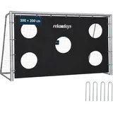 Relaxdays Fußballtor Grau 300 x 200 x 120 cm