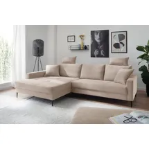 trends by hg Ecksofa Summer, 2 Teile, hochwertiger Stoff mit edlem Metallfuß beige 278 cm x 106 cm x 174 cm