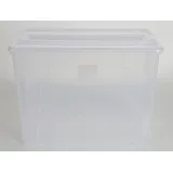 Heidrun 4x TEX Boxen 70L 57x38x40cm Transparent Deckel Aufbewahrung Spielzeugkisten Klar