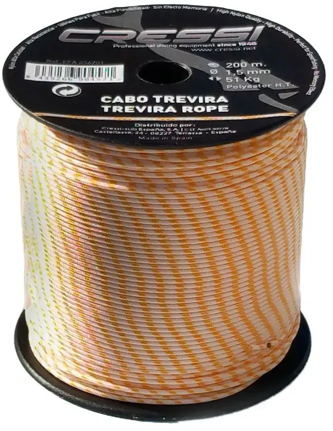 Cressi Spa Trevira 200 M Linie - Orange - 1.50 mm