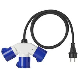 mobilibrico Adapterkabel 150cm von Schuko Stecker nach 3xcee