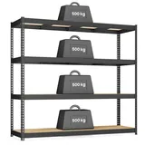 Songmics Schwerlastregal MDF 60 x 200 x 183 cm tintenschwarz