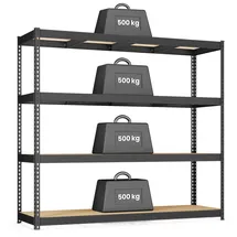 Songmics Schwerlastregal MDF 60 x 200 x 183 cm tintenschwarz