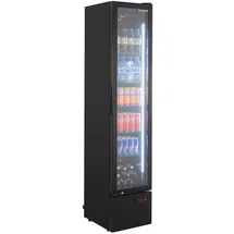GastroHero Getränkekühlschrank GKS-160 Slim, 160 L Kühlvolumen, LED-Innenbeleuchtung, schwarz,
