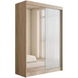 altdecor Schiebetürenschrank VESLI 120 x 215 x 61 cm Beige