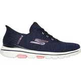 SKECHERS Go Walk 5 Damen-Golfschuh-Sneaker mit lockerer Passform, Marineblau/Pink, 40 EU - 40 EU