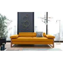 W.Schillig Couch Leder 3-Sitzer Gelb