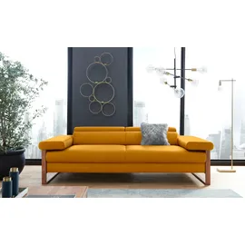 W.Schillig Couch Leder 3-Sitzer Gelb
