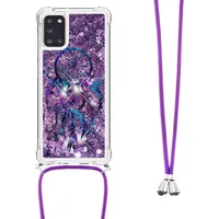 Handykette Hülle für Google Pixel 9 Pro XL Glitzer Treibsand Necklace Hülle mit Kordel zum Umhängen Silikon Clear Handy Schutzhülle Bumper dünn Hülle mit Band Case zum umhängen Windspiele