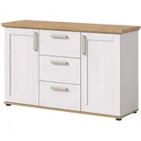 inn.furn Sideboard 129 x 80 cm Weiß / Lärche / Eiche Artisan