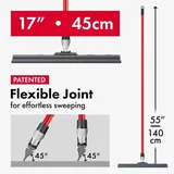Famanu Bodentrockner 45 cm, 100 % Silikon, ausziehbarer Griff 140 cm - ideal für Badezimmer und feuchte Räume