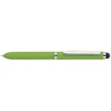ONLINE USV-Systeme Online 31048/3D - 3-in-1 Multi Touch Pen Green, 2-Farb-Kugelschreiber & Touchpen in einem, Multifunktionsstift aus Metall, D1 Standardminen rot und blau, Stylus Tip, grün, Einzelstift