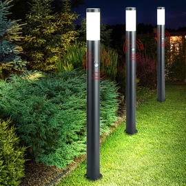 V-Tac Außen Steh Lampe Edelstahl mit Bewegungsmelder IP44 anthrazit