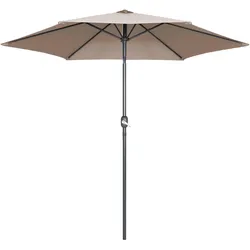Oviala Business Sonnenschirm gerade, neigbar 3m und 4 beschwerte Aluminiumplatten in Taupe - Oviala