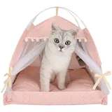 Tioheam Katzenzelt, Tipi Zelt Hunde Und Katzen, Hundezelte Hundehöhle Und Haustierhäuser, Mit Abnehmbarem Waschbarem Kissen, Für Katzen Oder Kätzchen Oder Kleine Haustiere