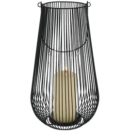 Möbel Kraft Windlicht   schwarz   Metall,Glas