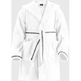 Bruno Banani Kinderbademantel BRUNO BANANI "Danny, Ideal für Zuhause, Schwimmbad oder im Urlaub" Gr. 104, weiß, L:61cm, Walkfrottee, Hausmäntel, mit Logostreifen, aus 100% Baumwolle
