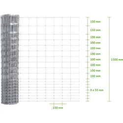 MR-Shop Wildzaun Knotengeflecht 150/19/15 L
