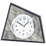 AMS -Tischuhr Natur-Baumblattauflage Funkuhrwerk 19cm- 5177