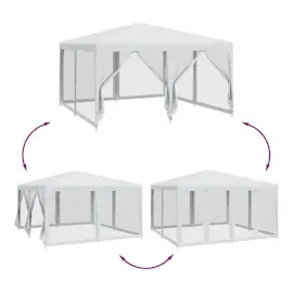 vidaXL Partezelt 4 x 4 m inkl. 8 Seitenteile Weiß