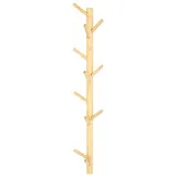 Dekoleidenschaft Wandgarderobe Bambus mit 11 Haken, braun, 100 cm hoch, im Scandi-Style, Flurgarderobe, Hakenleiste